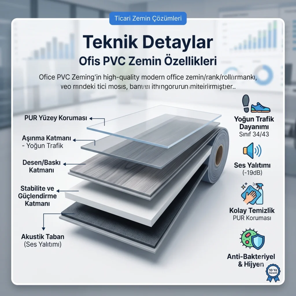 Topuk sesini emen ve akustik yalıtım sağlayan zemin katmanları