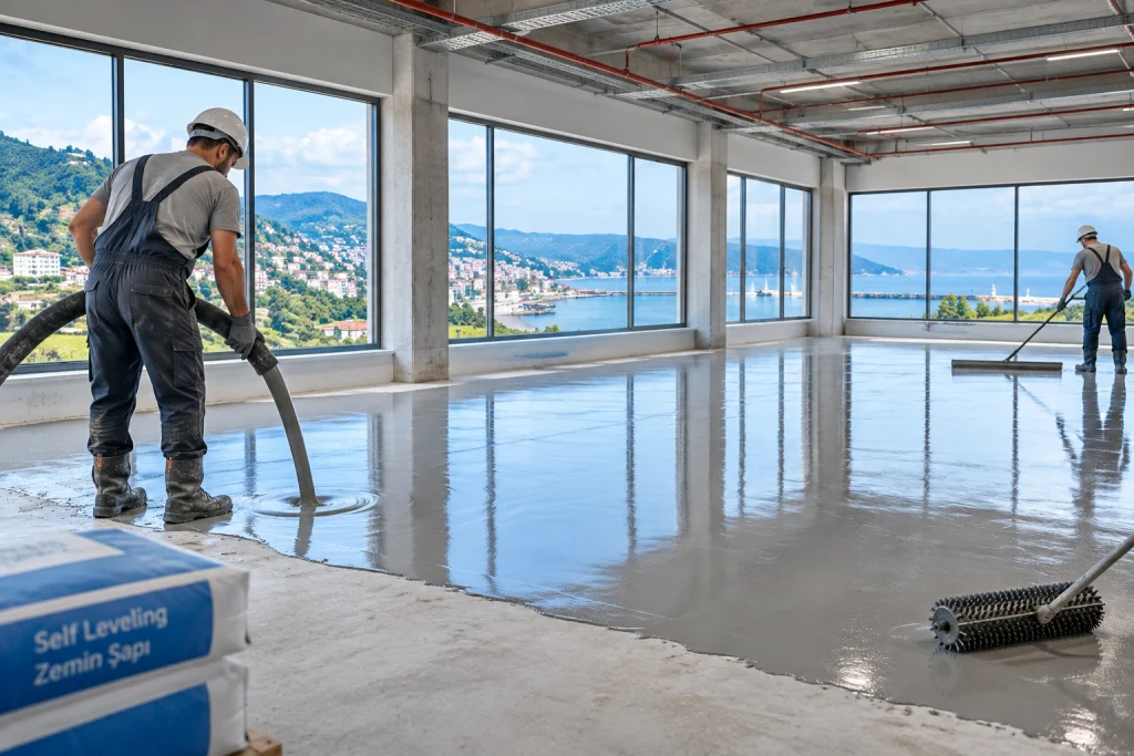 Karadeniz bölgesinde self leveling zemin tesviye uygulaması